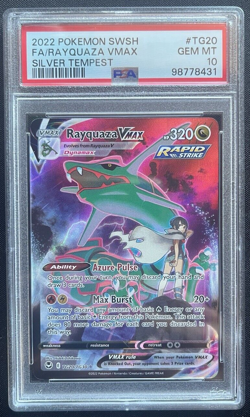 Pokemon TCG Rayquaza Vmax Full Art #TG20 Silver Tempest PSA 10 - Image 1