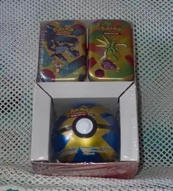 Pokemon Paldean Fates Mini Tins with PokeBall Tin 3-Pack - Image 1