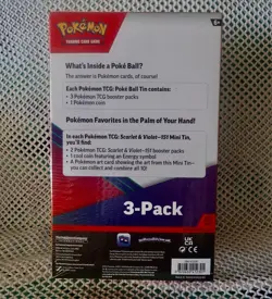 Pokemon Paldean Fates Mini Tins with PokeBall Tin 3-Pack - Image 2