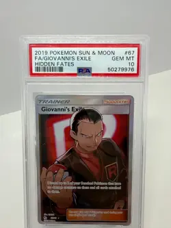 2019 POKEMON SUN & MOON HIDDEN FATES #67 FA/GIOVANNI'S EXILE PSA 10 GEM MINT - Image 1