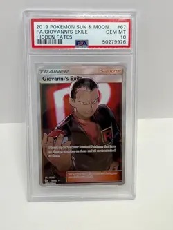 2019 POKEMON SUN & MOON HIDDEN FATES #67 FA/GIOVANNI'S EXILE PSA 10 GEM MINT - Image 3