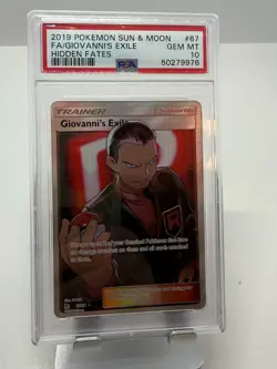 2019 POKEMON SUN & MOON HIDDEN FATES #67 FA/GIOVANNI'S EXILE PSA 10 GEM MINT - Image 4