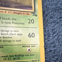 Wizards of the Coast Weezing 45/62 Base Set Stage 1 60 HP Pokemon TCG - Image 4