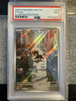 Pokemon TCG Litleo Illustration Rare 139/132 Mega Evolution PSA 9 - Image 1