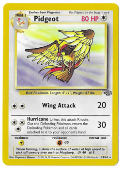Pidgeot 24/64 - Jungle - Regular - Unlimited - Pokemon TCG - WoTC - 1999 - LP - Image 1