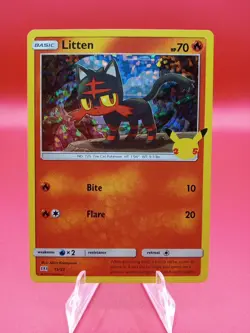 2021 Pokemon 25th Anniversary McDonald's Promo Litten #15 Extremely LP - Image 1
