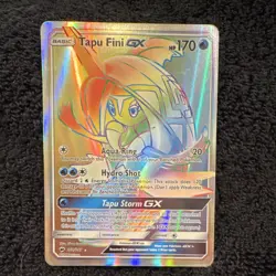 Pokemon Tapu Fini GX Full Art Secret Rare Holo SM Burning Shadows 152/147 HP170 - Image 1