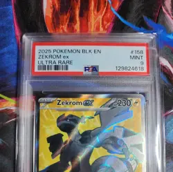 2025 Zekrom EX PSA 9 Mint Pokemon BLK Ultra Rare Tera Holo #158 - Image 2