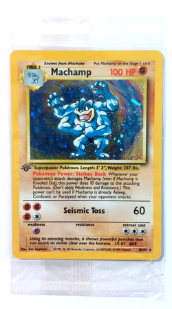 New! Machamp 8/102 1999 Base Set 1st Holo Pokemon SEALED! Rare VTG - Image 1