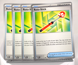 Pokemon TCG Prismatic Evolutions Roto-Stick 127/131 Common Regular x4 Playset - Image 1