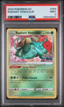 2022 VENUSAUR PSA 9 Radiant Pokemon Go #004 004/078 MINT - Image 1