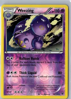 WEEZING 28/124 UNCOMMON FATES COLLIDE POKEMON MP - Image 1