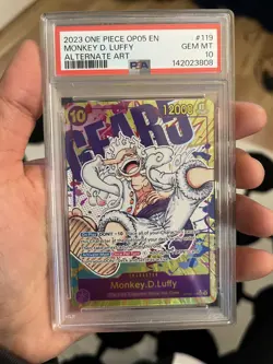 2023 One Piece Monkey D. Luffy Alt Art OP05-119 SEC PSA 10 Gem Mint English - Image 1
