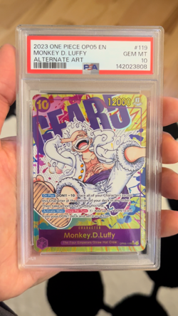 2023 One Piece Monkey D. Luffy Alt Art OP05-119 SEC PSA 10 Gem Mint English - Image 2