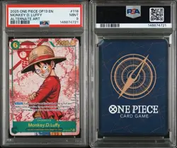 2025 ONE PIECE MONKEY D LUFFY OP13 118 CARRYING ON HIS WILL SEC ALT ART PSA 9 - Image 1