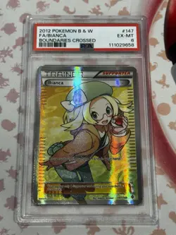 2012 Pokemon Black White #147/149 BIANCA Full Art PSA 6 Boundaries Crossed Card - Image 1