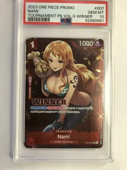 One Piece Nami PSA 10 Winner Promo Tournament Pack Vol. 3 2023 TCG CCG - Image 1