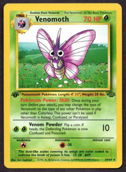 VENOMOTH 29/64 - 1st Edition Jungle - Rare Pokemon Card - NM 1999 - Image 1