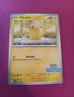 Pikachu 214 Black Star Promo 2024 Pokemon TCG Illustration Contest SVP - Image 1
