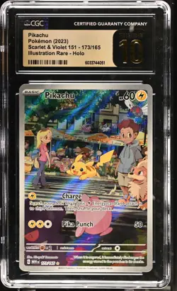 PIKACHU 151 Illustration Rare #173 CGC 10 Pristine Pokemon Mew English Holo - Image 1