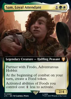 Mint/Near-Mint, English - 1 x MTG Sam, Loyal Attendant - Foil - Extended Art Com - Image 1
