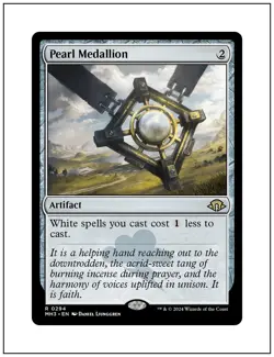 1x Pearl Medallion, Magic the Gathering MTG NM - Image 1