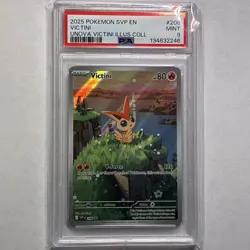 2025 Pokemon SVP En Victini Unova Illus Collection #208 PSA 9 Mint - Image 1