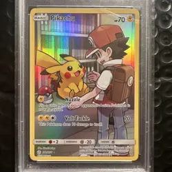 2019 POKEMON SUN & MOON COSMIC ECLIPSE SECRET #241 FULL ART/PIKACHU PSA 9 - Image 2
