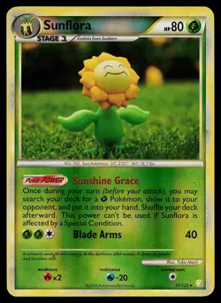 Pokemon Card - Sunflora HeartGold SoulSilver 31/123 Rare Reverse Holo - Image 1