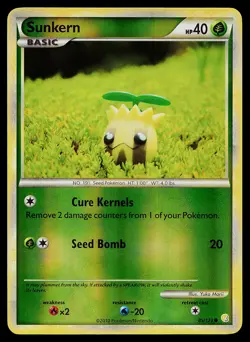 Pokemon Card - Sunkern HeartGold SoulSilver 85/123 Common Reverse Holo - Image 1