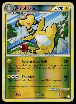 Pokemon Card - Ampharos HeartGold SoulSilver 14/123 Rare Reverse Holo - Image 1