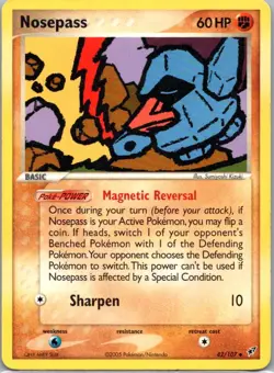 Pokemon TCG Nosepass 42/107 Deoxys NM - Image 1