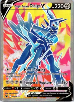 Pokemon TCG Origin Forme Dialga V SWSH255 SWSH Black Star Promos Holo NM - Image 1