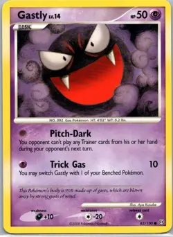 Pokemon TCG Gastly 62/100 Stormfront NM - Image 1