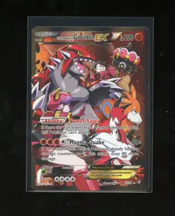 2015 Pokemon XY Double Crisis Full Art Team Magma's Groudon EX 15/34 Holo Foil - Image 1