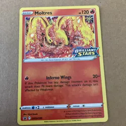 Moltres SWSH185 Brilliant Stars Stamped Sword & Shield Black Star Promo Pokemon - Image 1