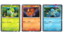 HD COSMOS HOLO HD SWIRL Starters Set - Pokemon 151 Poster Collection Promo (E) - Image 1
