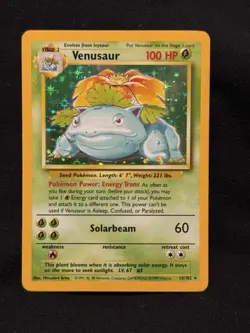 Pokemon TCG Venusaur Base Set Holo Rare 15/102 1999 100 HP Wizards English - Image 1
