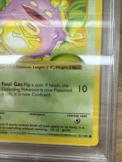 1999 English Pokemon First Edition Base Set PSA 7 NM KOFFING 51/102 - Image 5