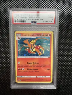 2022 Pokemon Special Delivery Charizard Holo P.M. Center UK Promo SWSH075 PSA 9 - Image 4