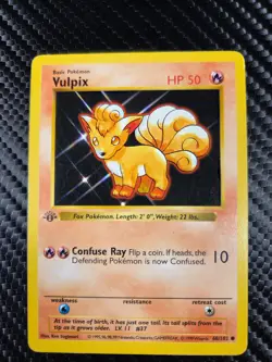 Vulpix 68/102 1st Edition - Pokemon Base Set 1st Edition Shadowless Grey Stamp - Image 1