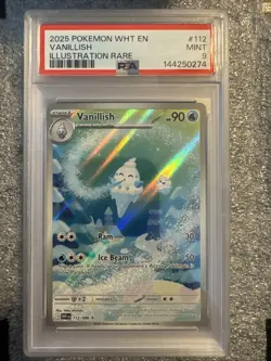 Pokemon TCG Vanillish 112/086 Illustration Rare Mega Evolutions PSA 9 - Image 1