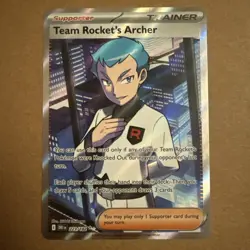 Pokemon TCG Destined Rivals Team Rocket's Archer 223/182 Full Art Trainer - Image 1