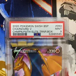 2020 POKEMON SWSH BLACK STAR PROMO #050 CHARIZARD V PSA 9 - Image 5