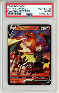 PSA Signed Wayne Grayson Pokemon Lance's Charizard V SWSH133 Black Star Promo - Image 1