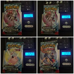 Heavy! Lot Of (4) 22.50g+ Gram Pokemon Journey Together Booster Packs Sealed - Image 1