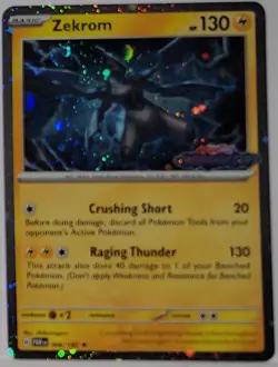 Pokemon TCG Zekrom Swirls 🌀 Cosmo Holo Rare 066/182 Paradox Rift Stamped Promo - Image 2