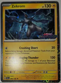 Pokemon TCG Zekrom Swirls 🌀 Cosmo Holo Rare 066/182 Paradox Rift Stamped Promo - Image 5