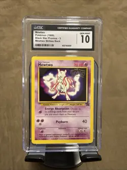 CGC GEM MINT 10 Mewtwo 1999 Black Star Promos 3 Pokemon TCG Mewtwo Strikes Back - Image 1