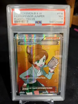 2013 POKEMON BLACK & WHITE PLASMA FREEZE #116 Holo PROFESSOR JUNIPER PSA 7 - Image 1